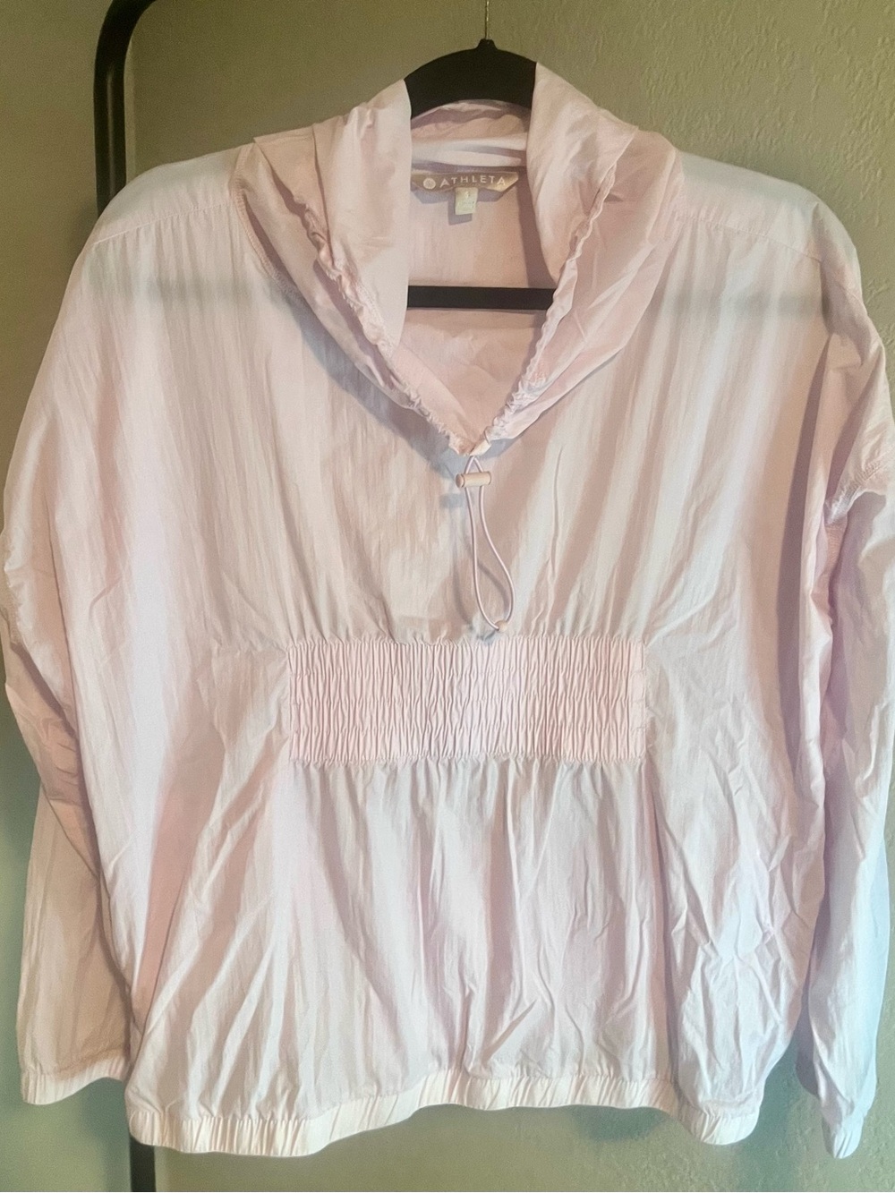 Athleta Pale Pink Lightweight Pullover Anorak Windbreaker EUC